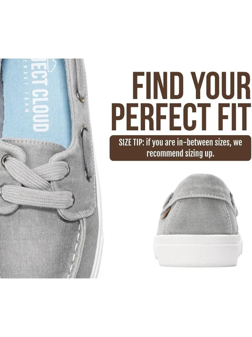 Womens Grey Canvas Project Cloud Canvas Sneakers Memory Foam Slip On Loafers